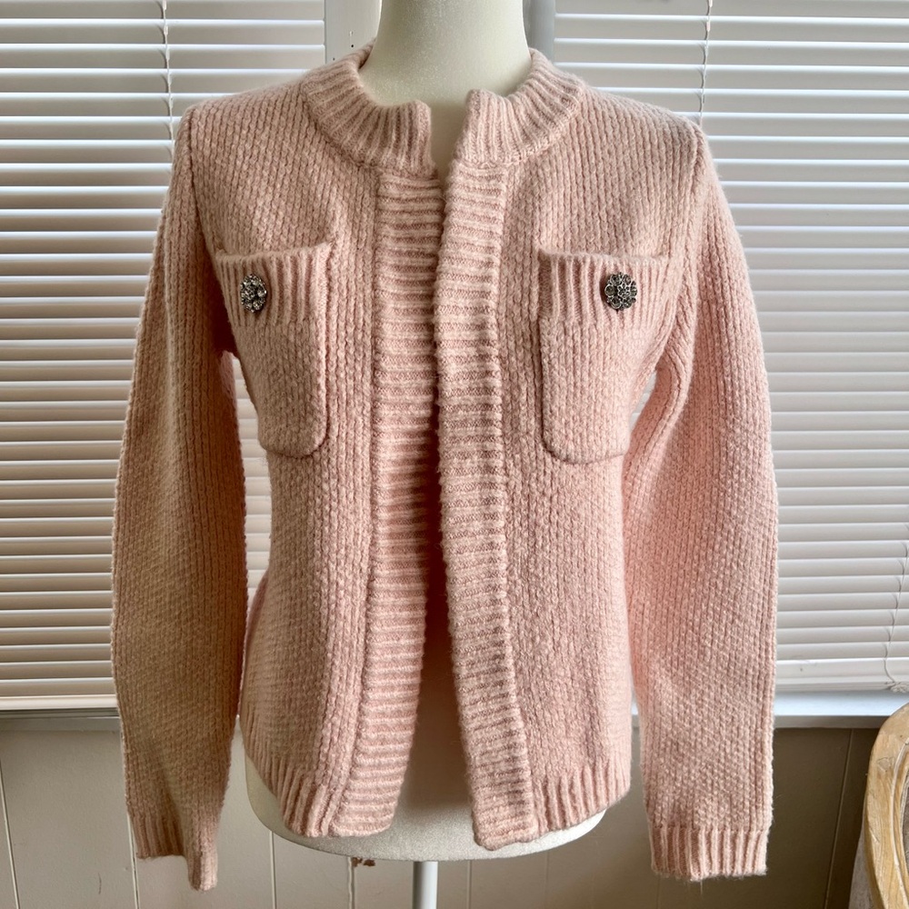Ann Taylor Soft Pink Cardigan Sweater